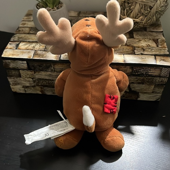 DISNEY Vintage REINDEER POOH Beanie Plush Winnie the Pooh 9" Patch Pocket 1999 - Picture 5 of 12